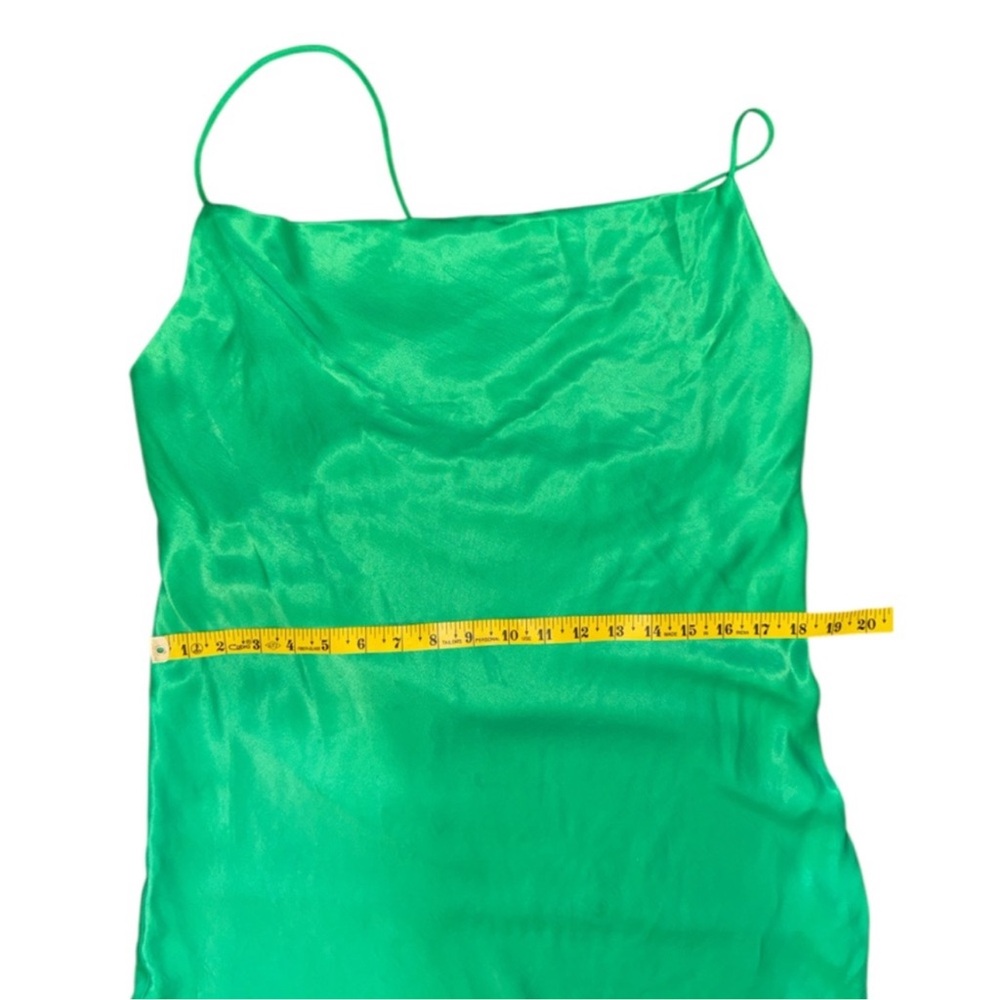 Zara Green Slip Mini Dress With Cross Back - Picture 9 of 12